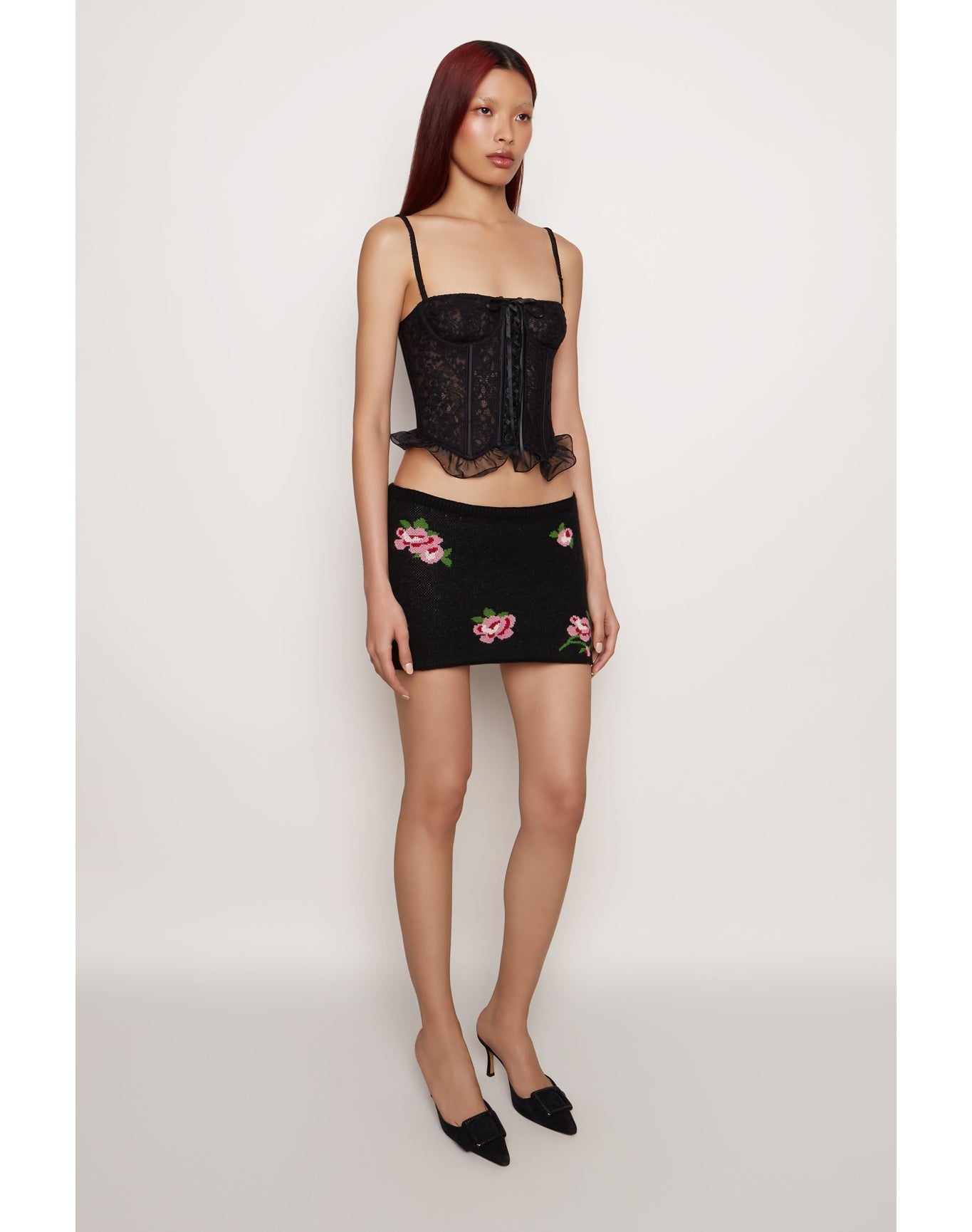Lace Flutter Corset | Black