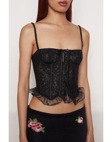 Lace Flutter Corset | Black