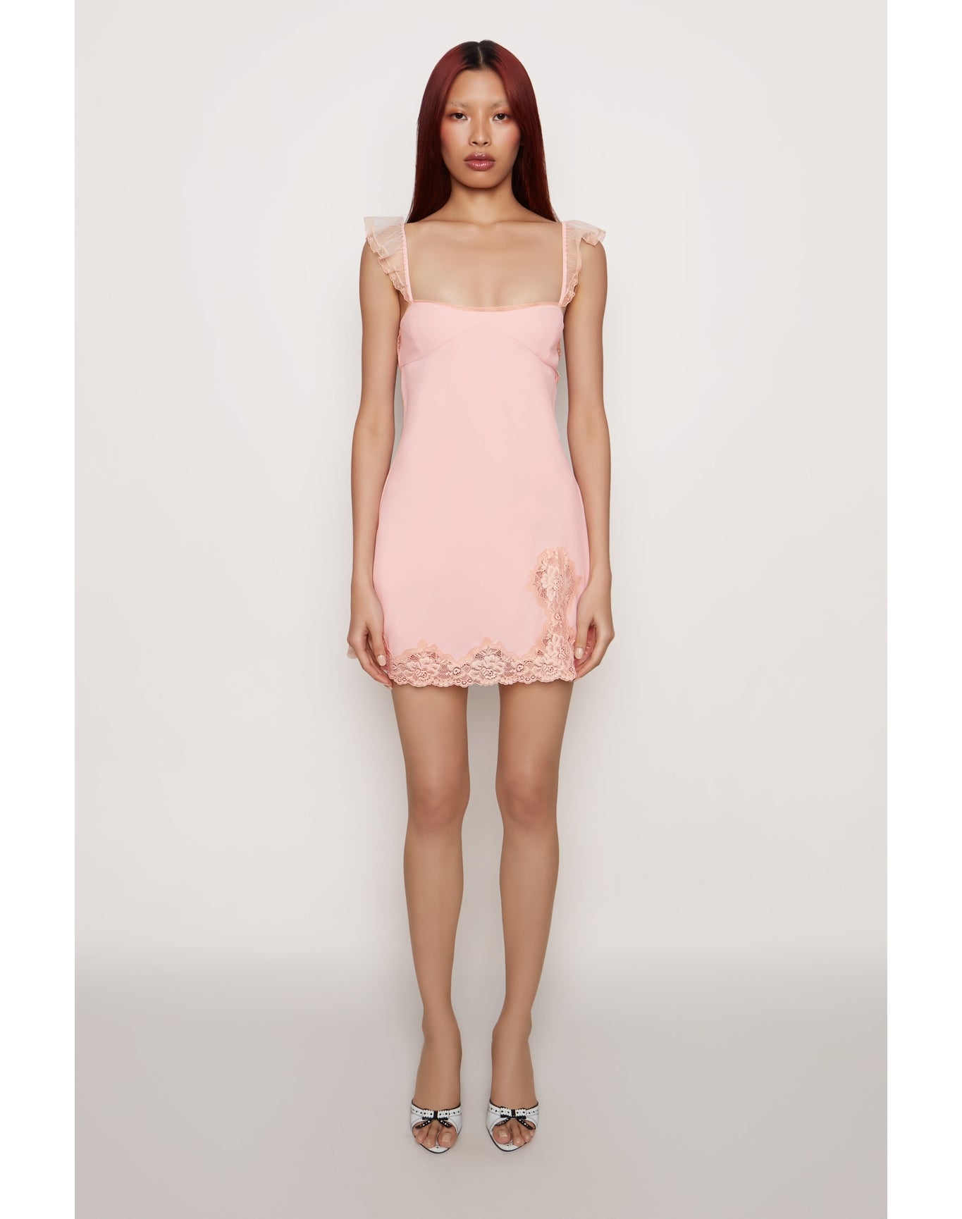 Lace Flutter Mini Dress | Woodrose
