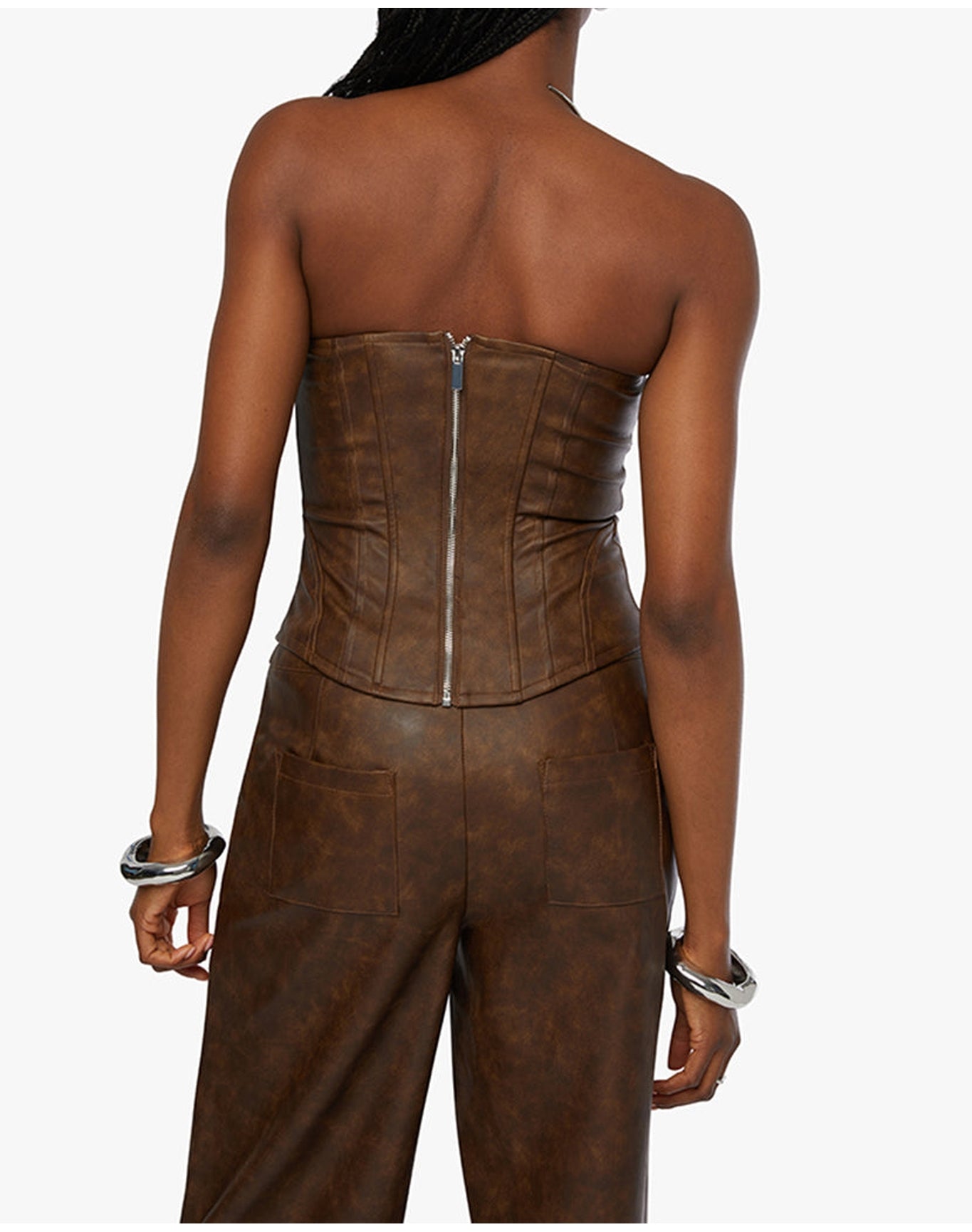 Lace Front Corset Top | Patina Dark Brown