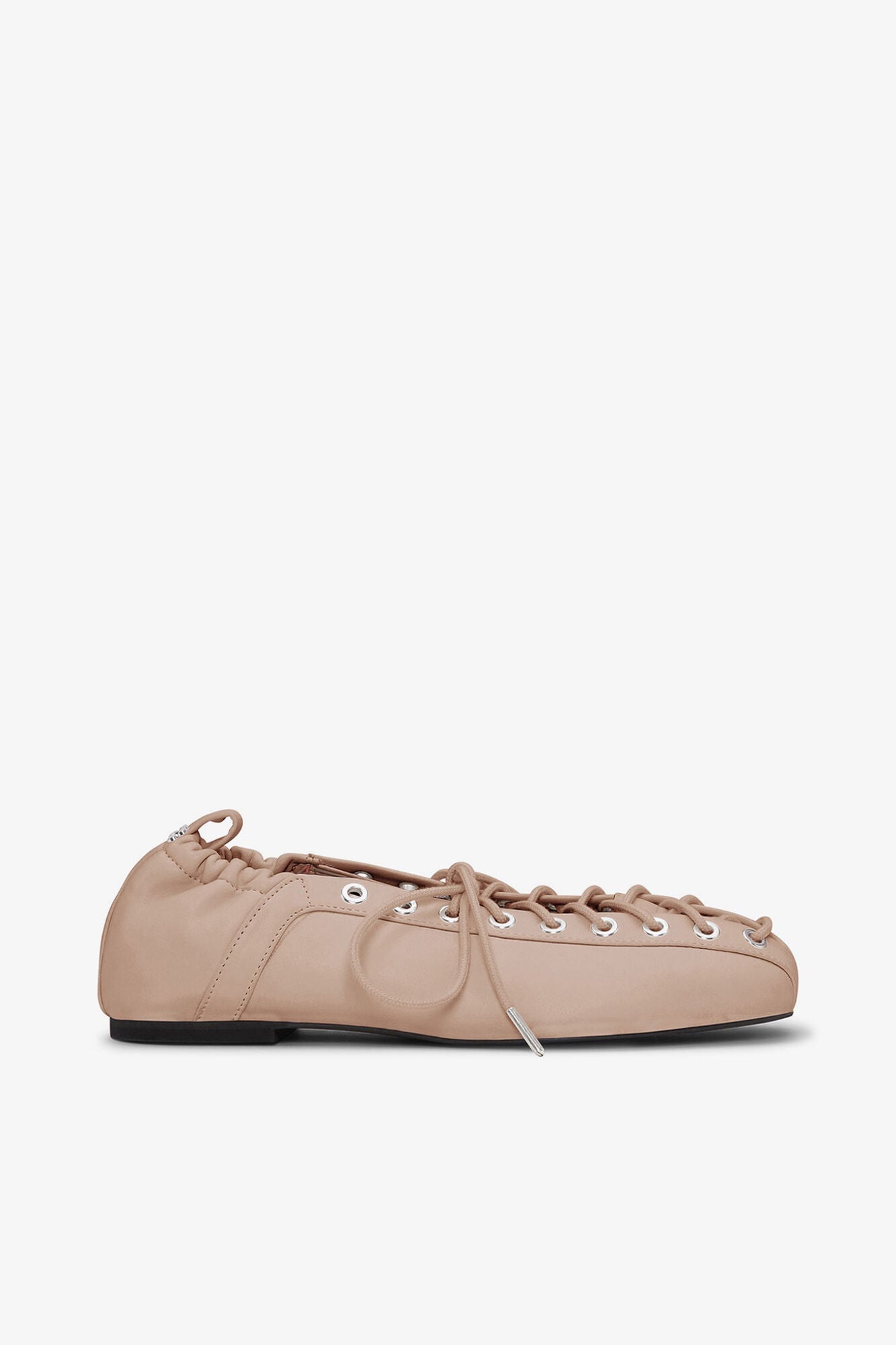 Lace Up Ballerinas in Beige | Frappe