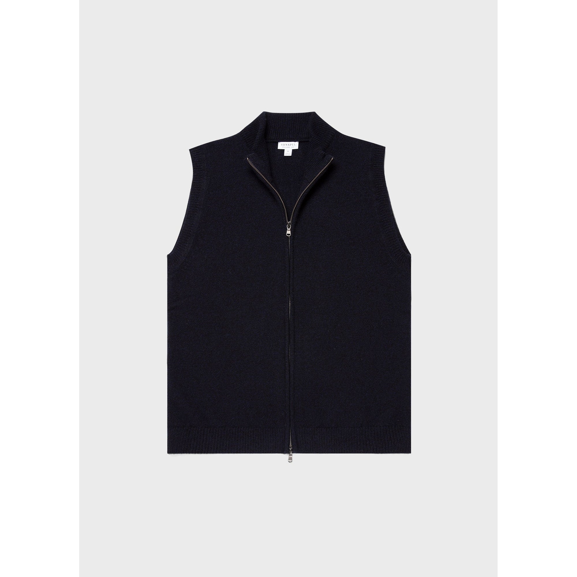 Lambswool Gilet | Men | Dark Navy Mouline