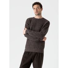 Lambswool Textured Jumper | Men | Coffee Twist