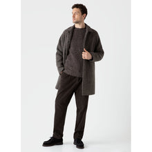 Lambswool Textured Jumper | Men | Coffee Twist