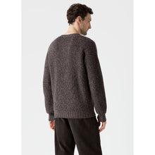 Lambswool Textured Jumper | Men | Coffee Twist