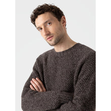 Lambswool Textured Jumper | Men | Coffee Twist