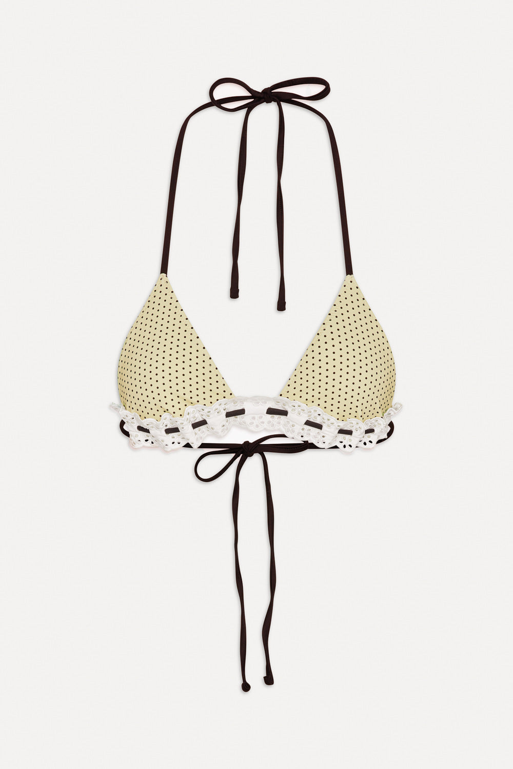 Lana Skimpy Triangle Bikini Top Lemon Dot