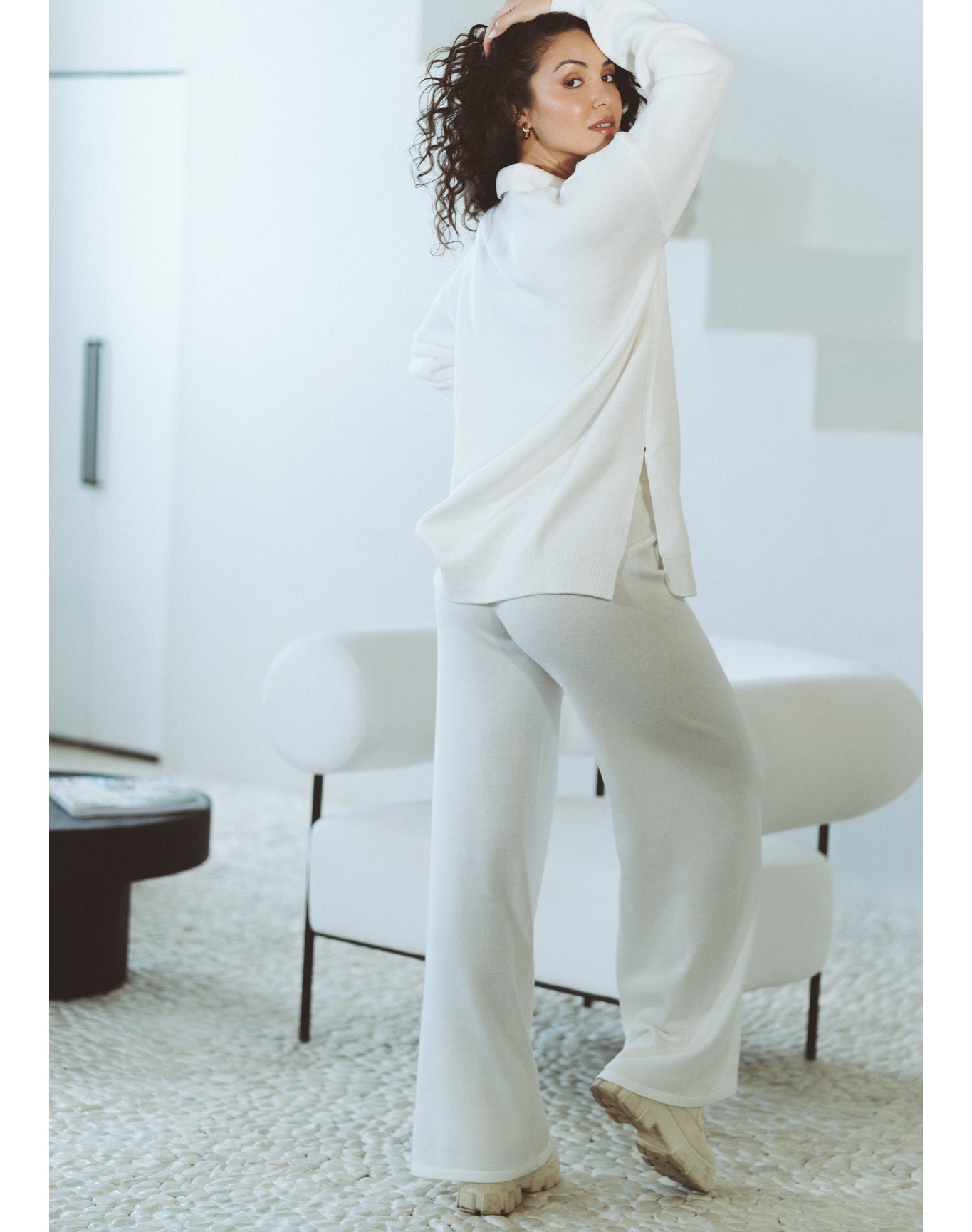 Lana Milk Wide Leg Pants | White