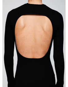 Lara Eco Stretch | Cut-Out Back Dress | Black