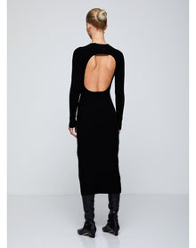 Lara Eco Stretch | Cut-Out Back Dress | Black