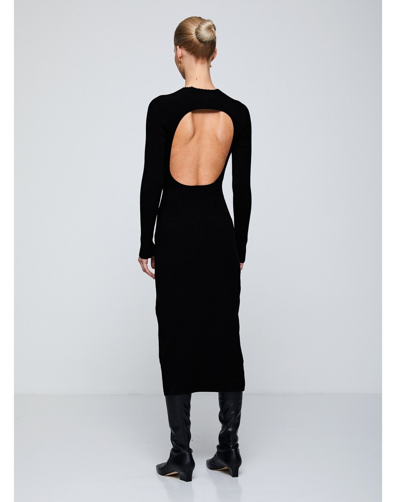 Lara Eco Stretch | Cut-Out Back Dress | Black