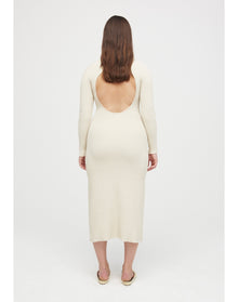 Lara Eco Stretch | Cut-Out Back Dress | Cream