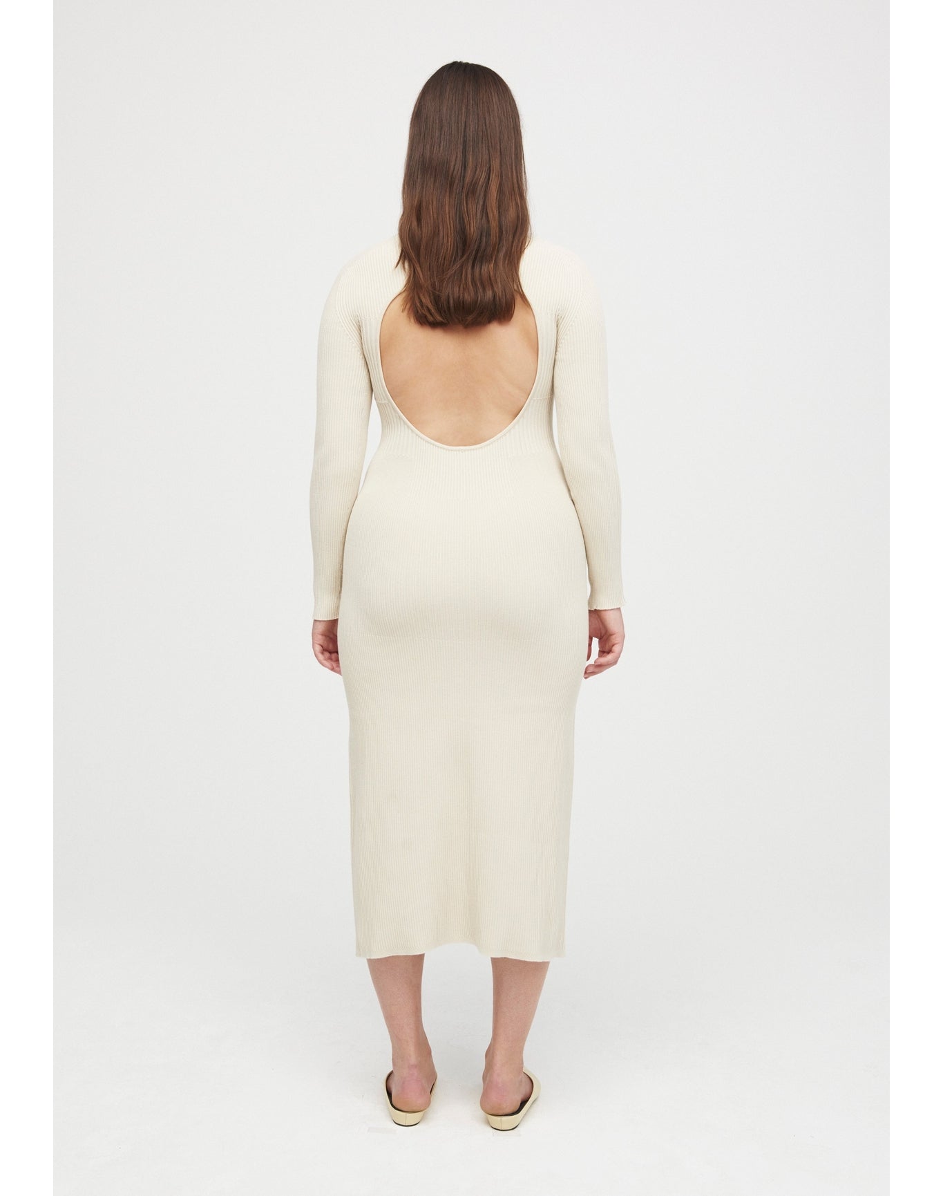 Lara Eco Stretch | Cut-Out Back Dress | Cream