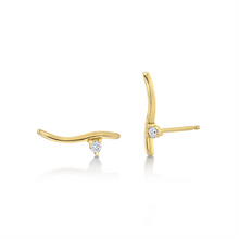 Women | Large Floating Studs | 14k Yellow Gold