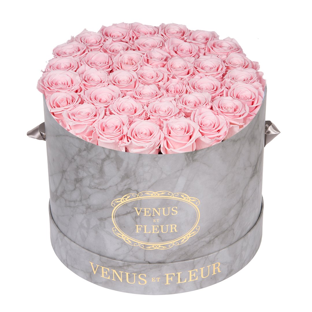 Venus et Fleur Large Round Grey Marble Pink