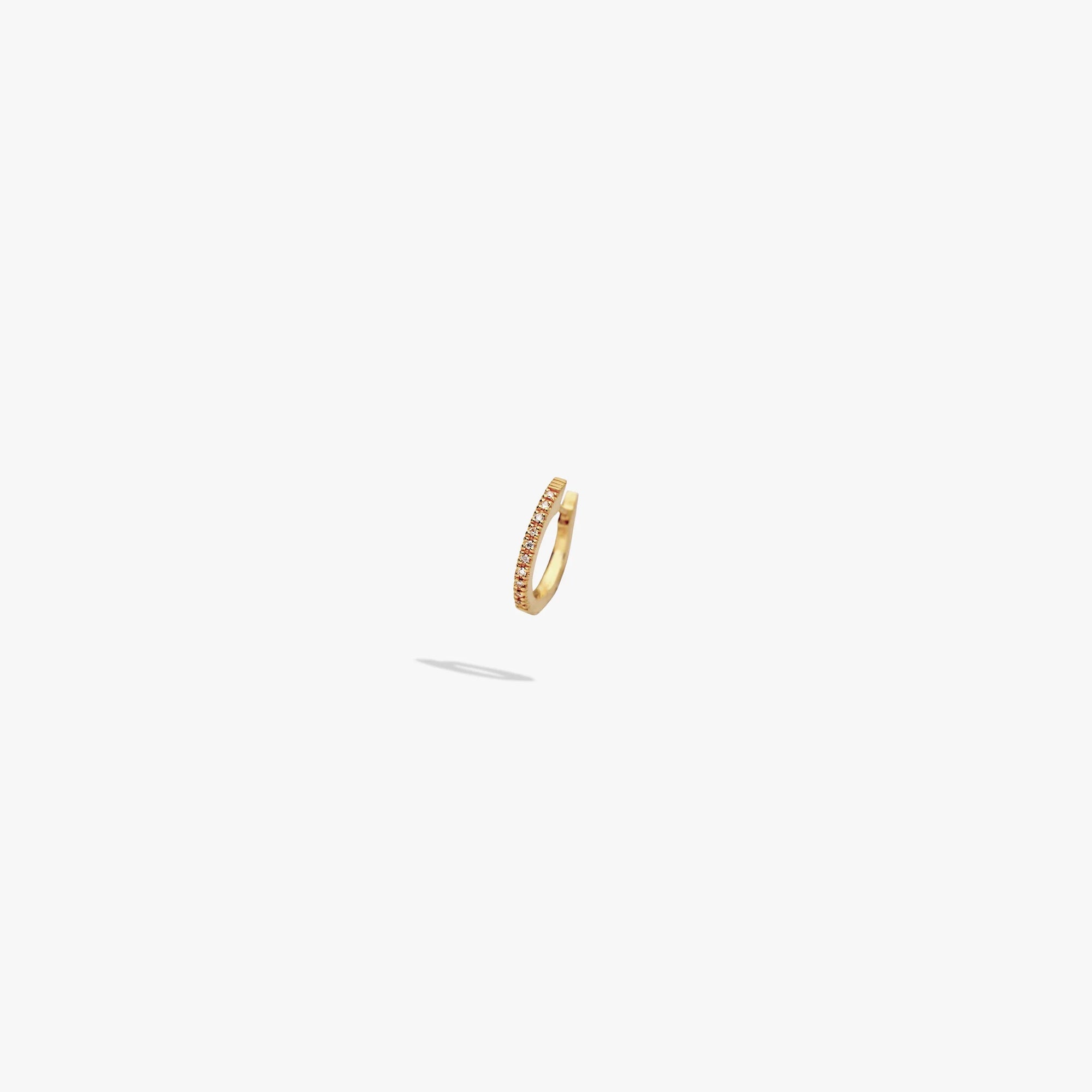 Awe Inspired Earrings 14K Gold Vermeil / Single Diamond Huggie Earrings