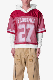 Layered Jersey Hoodie | Burgundy