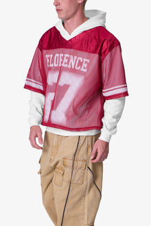 Layered Jersey Hoodie | Burgundy