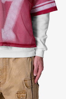 Layered Jersey Hoodie | Burgundy