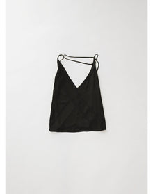 Leda | Satin Lace Trim Cami | Black