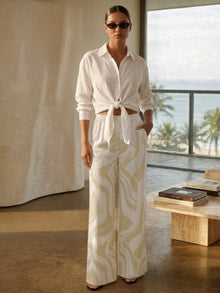 Leer Pants | Luze Ivory