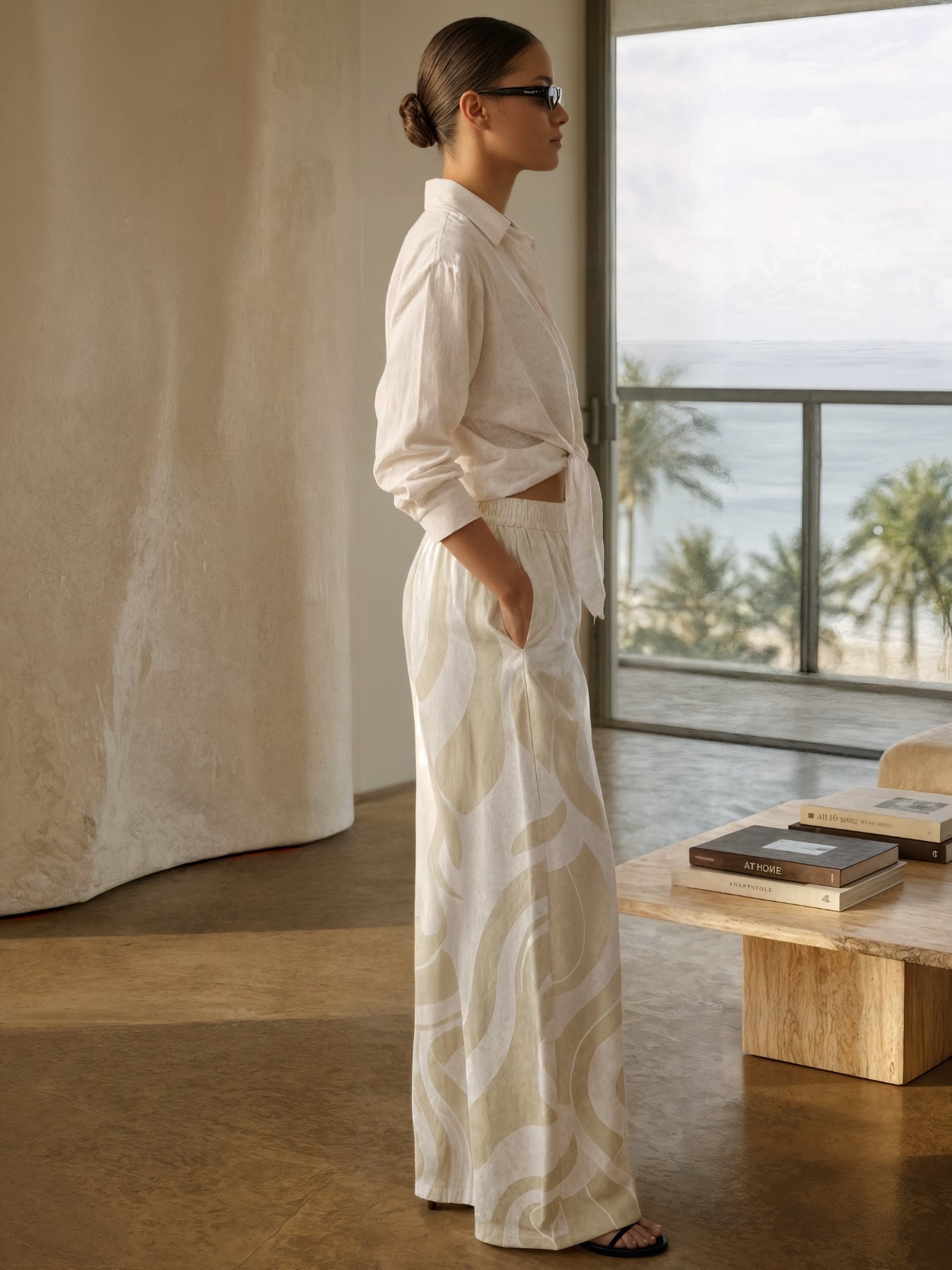 Leer Pants | Luze Ivory