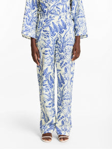 Printed Cotton Poplin Leer Pants | Toile Blu