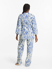 Printed Cotton Poplin Leer Pants | Toile Blu