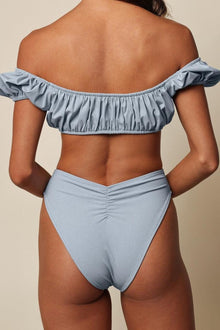 Paula Tie Up Bikini Bottom | Light Denim