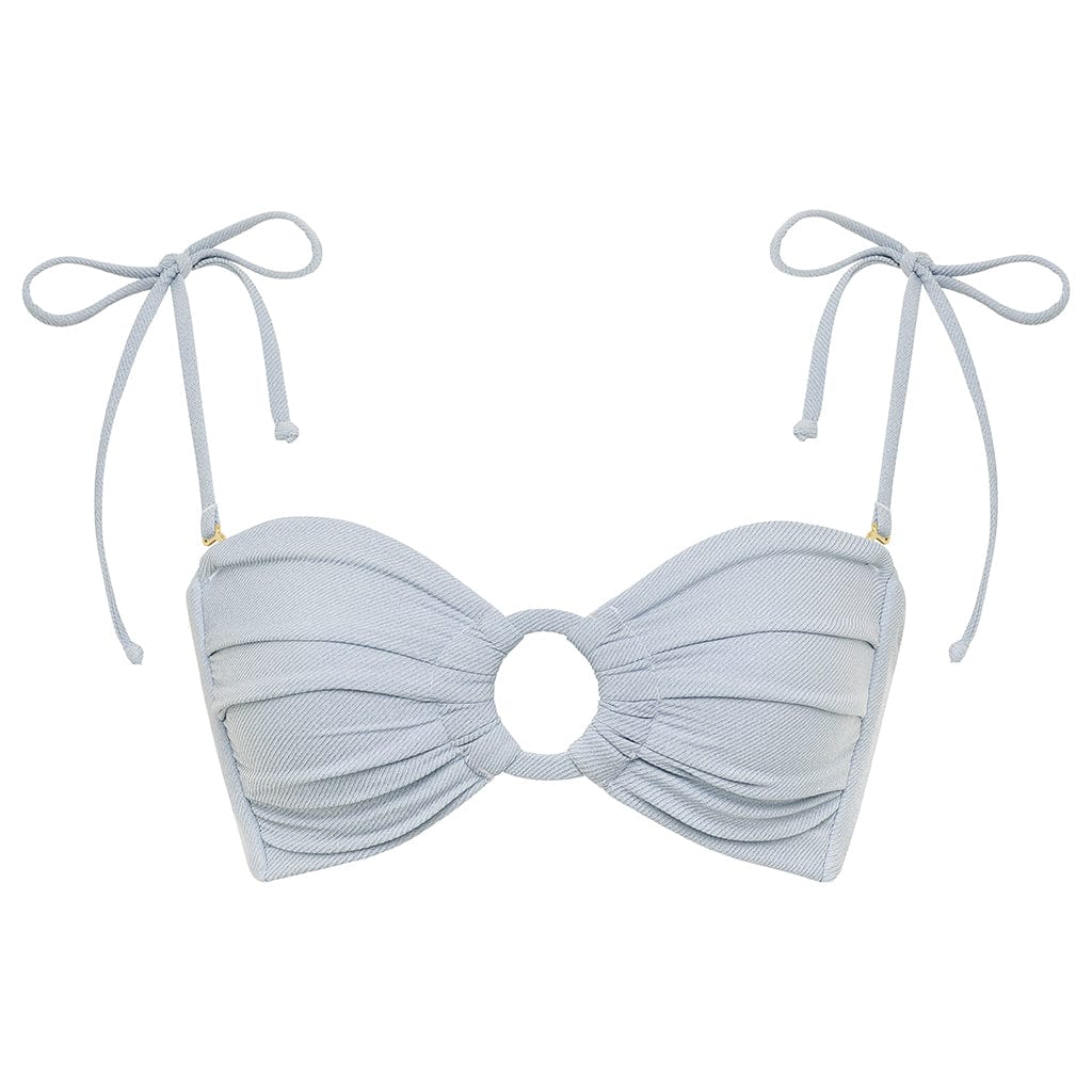 Women | Tori Ties Bandeau Bikini Top | Light Denim