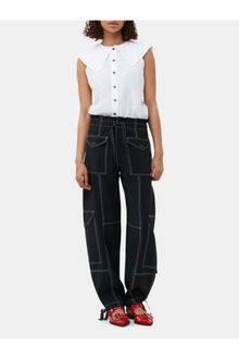 Light Slub Pocket Trousers | Black