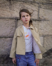 Kids | Matilda Cropped Trench Jacket | Khaki
