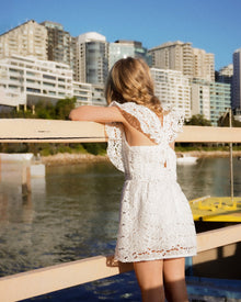 Kids | Love Story Crossover Back Lace Dress | White