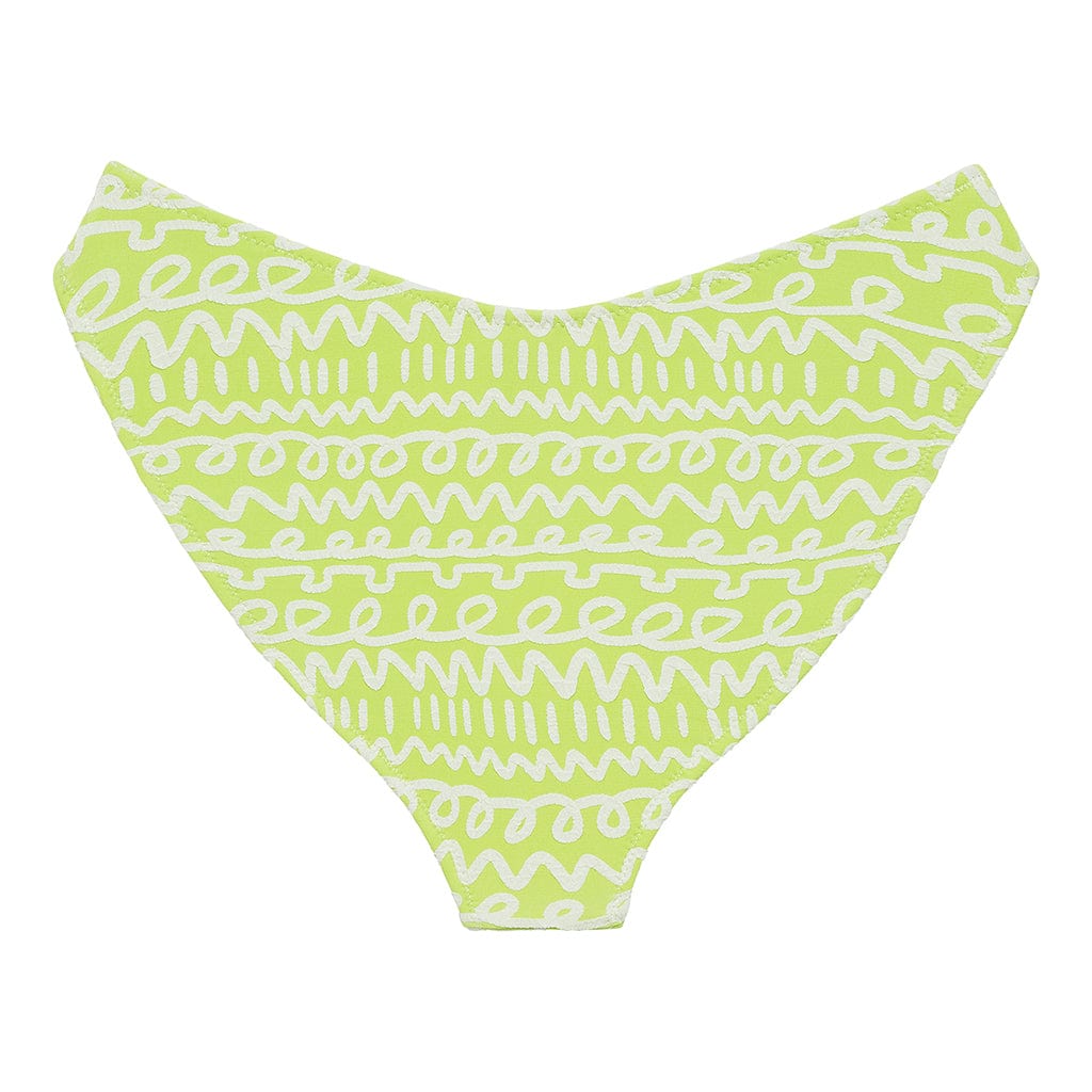 Women | Added Coverage Lulu (Zig-Zag Stitch) Bikini Bottom | Lime Icing