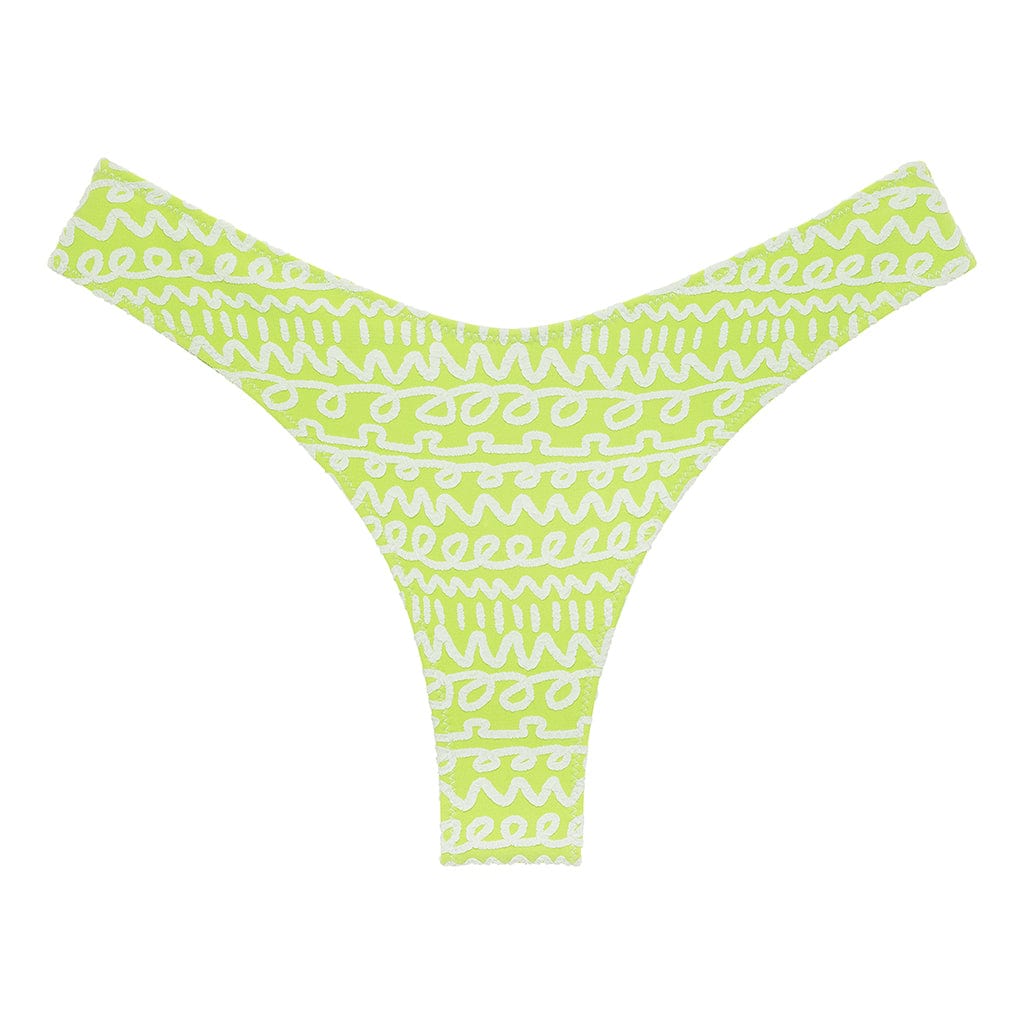 Women | Added Coverage Lulu (Zig-Zag Stitch) Bikini Bottom | Lime Icing