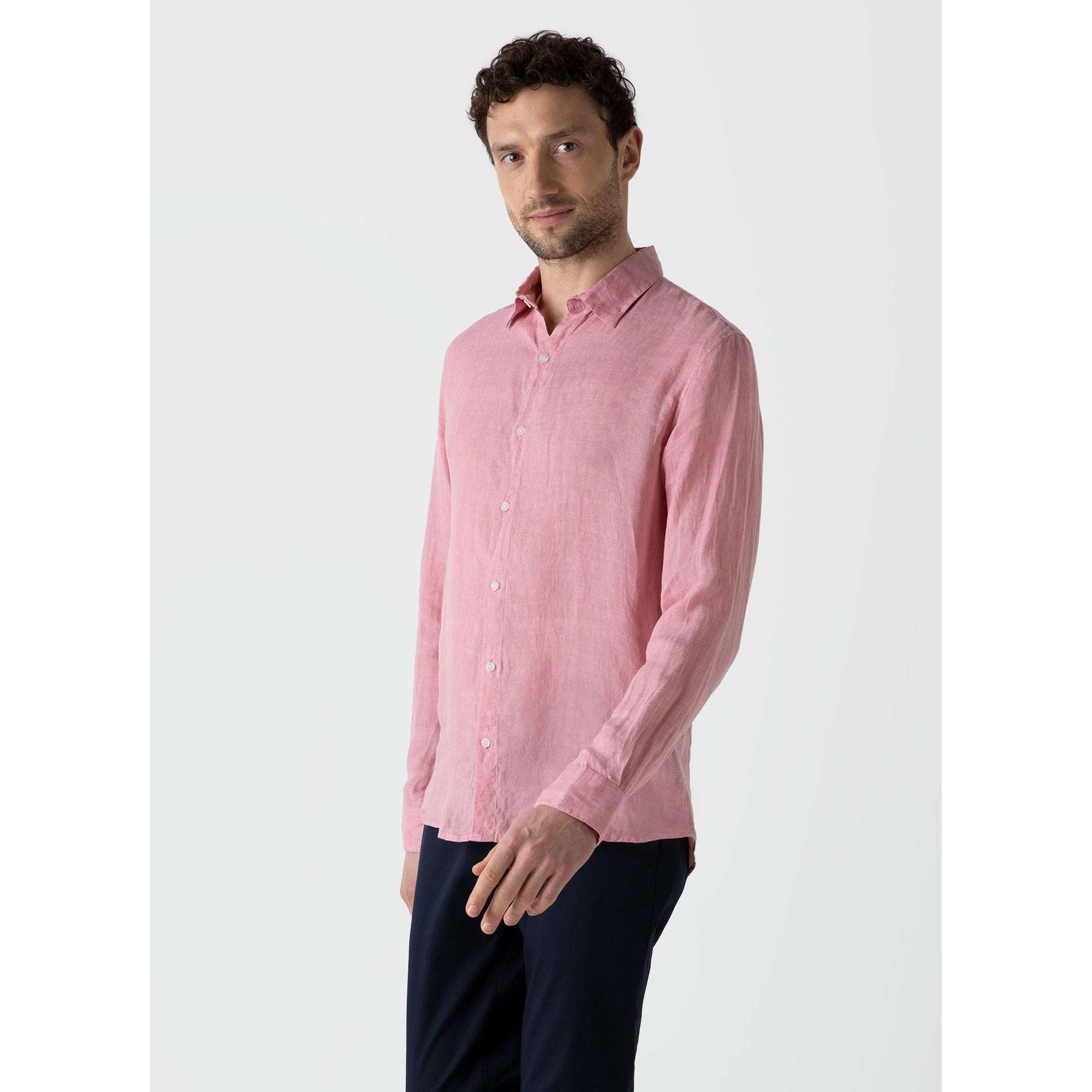 Linen Shirt | Men | Shell Pink