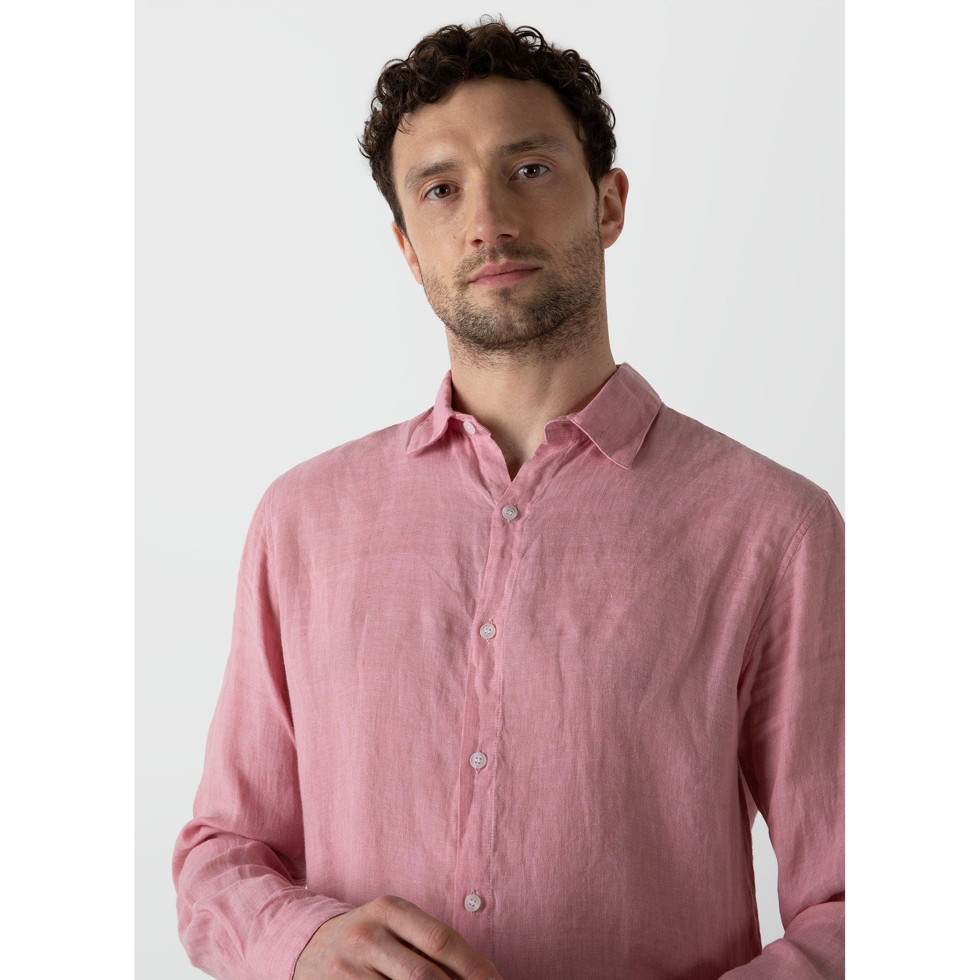 Linen Shirt | Men | Shell Pink