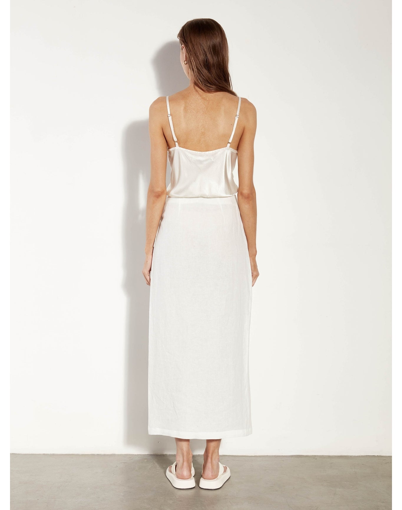 Linen Wrap Skirt | White