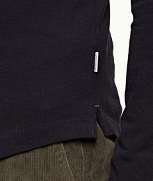 Linwood Tailored Fit Long Sleeve Polo Shirt | Navy
