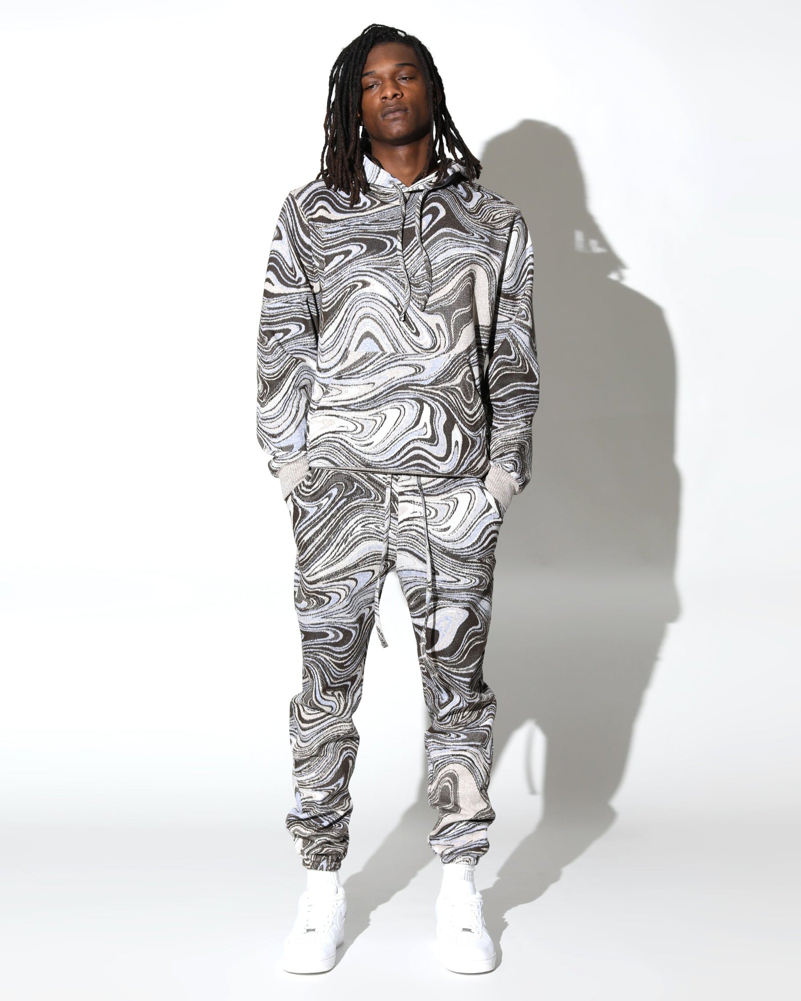 Liquid Swirl Hyper Reality Knit Hoodie-Mens-Twenty