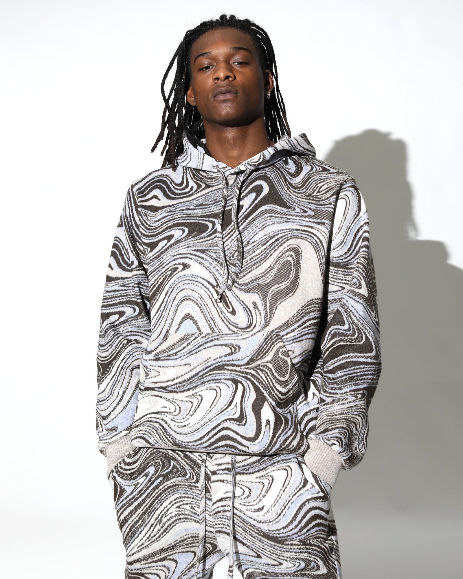 Liquid Swirl Hyper Reality Knit Hoodie-Mens-Twenty