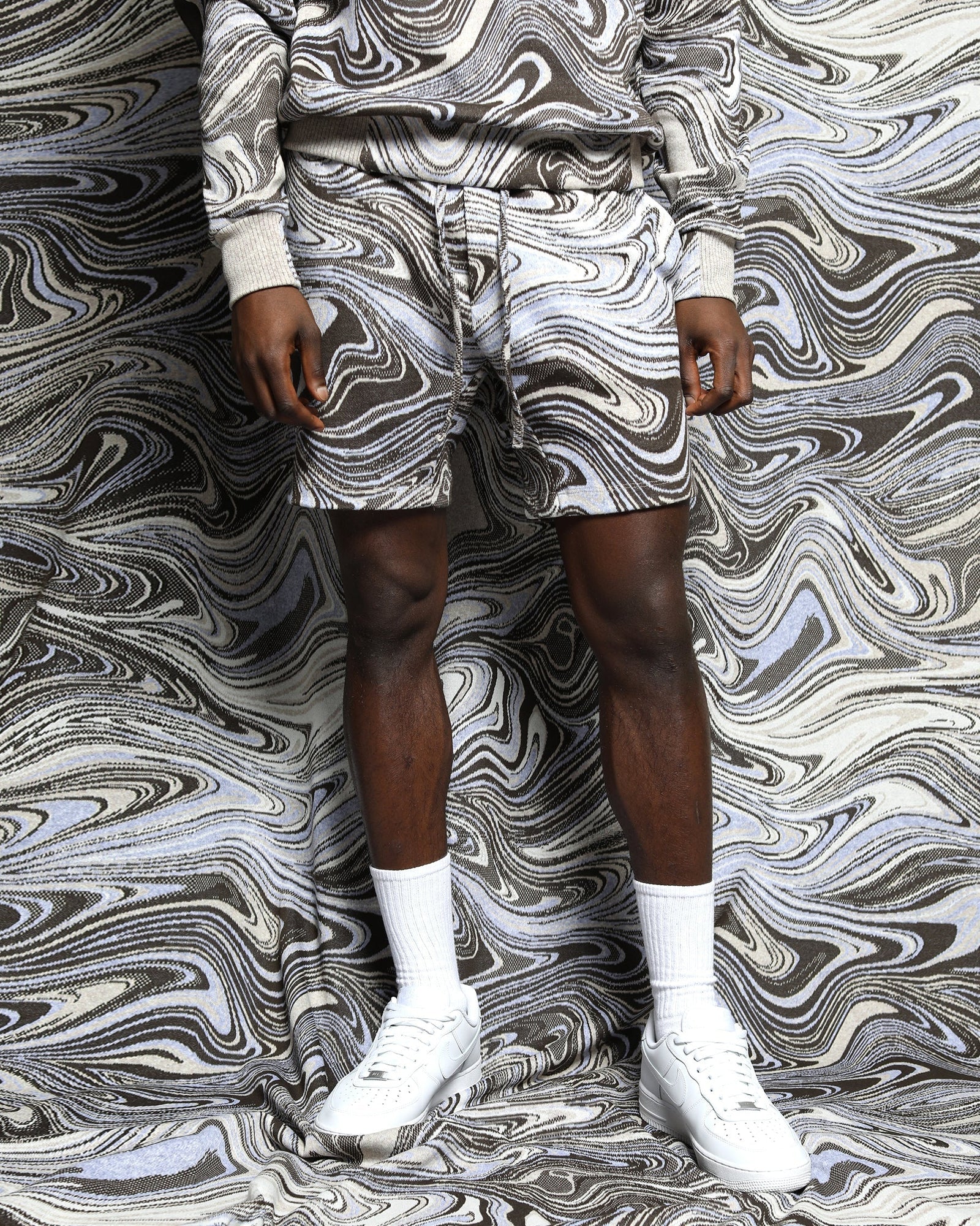 Liquid Swirl Hyper Reality Knit Shorts-Mens-Twenty