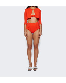 Lisa Marie Fernandez | Women | Swim Cardigan | Tomato Crepe