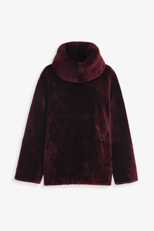 Nour Hammour Lodge Decadent Shearling Pull Cassis - Silhouette
