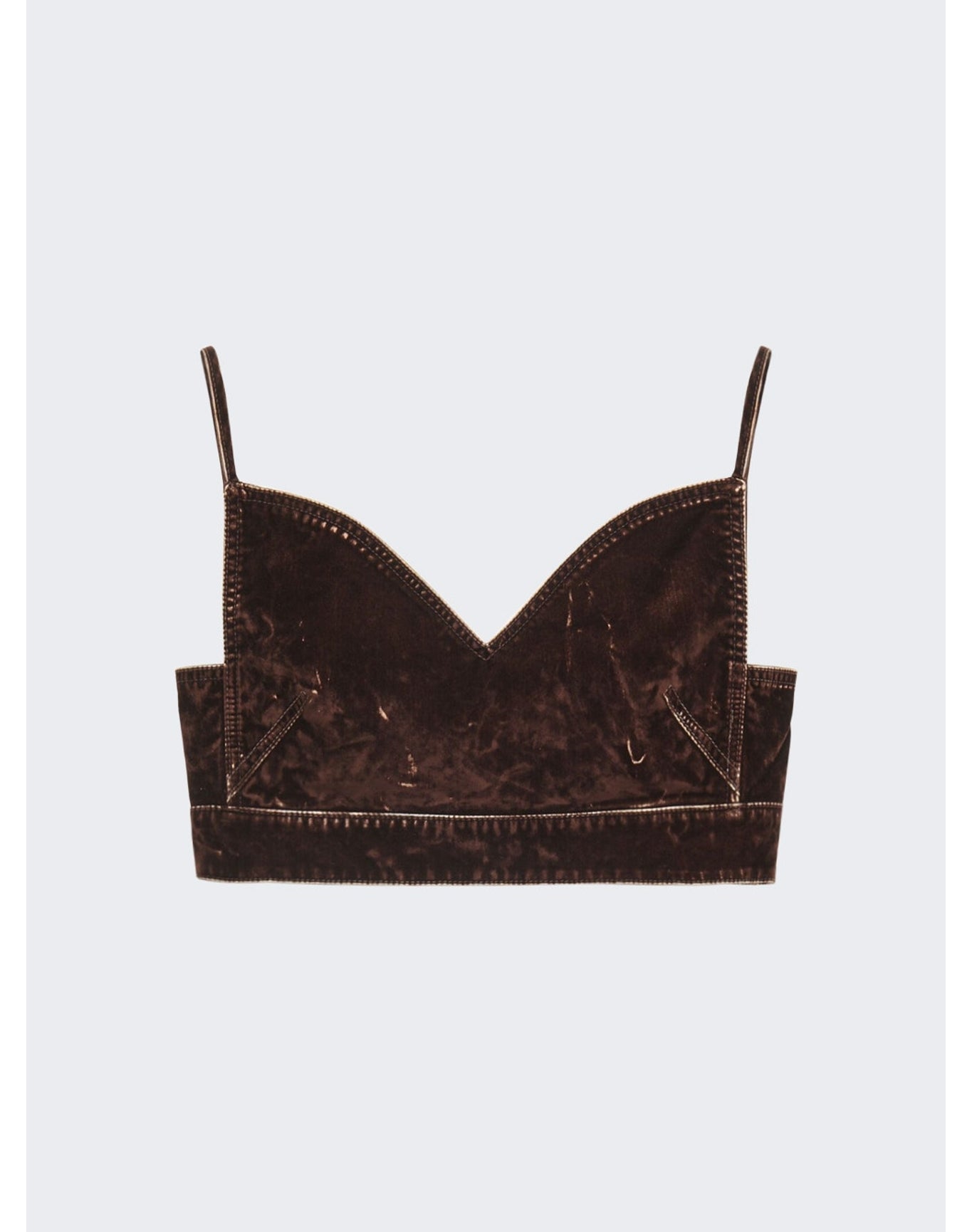 Loewe | Women | Velvet Denim Strappy Top | Coffee Bean