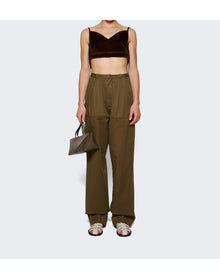 Loewe | Women | Velvet Denim Strappy Top | Coffee Bean