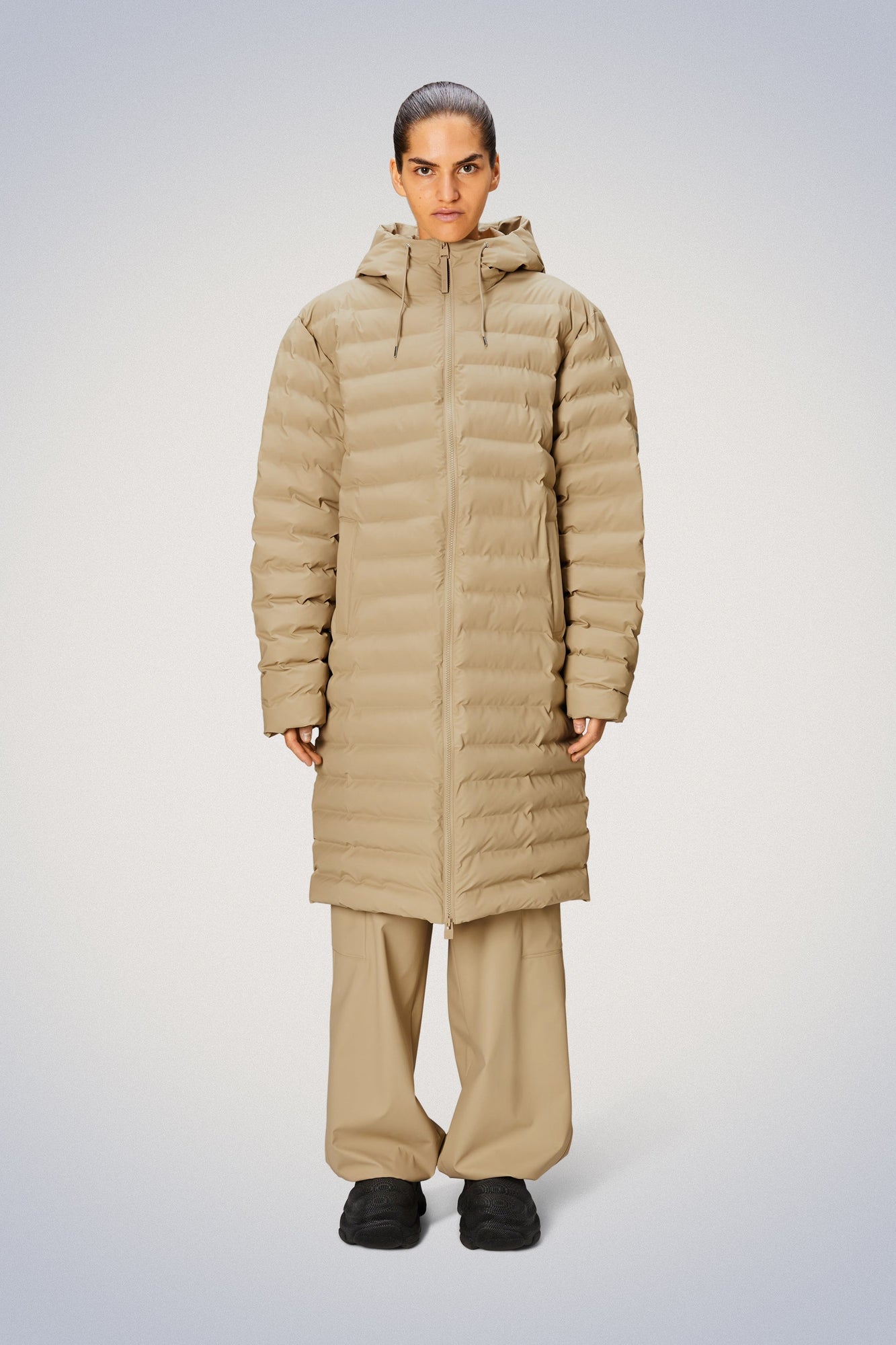 Rains Lohja Longer Puffer Jacket Jackets 24 Sand