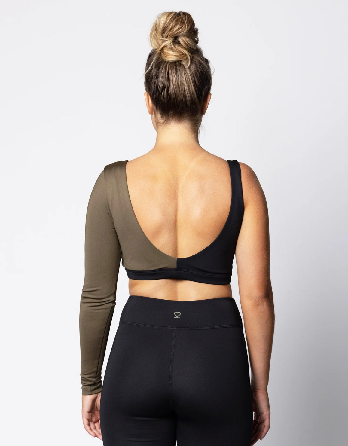 Long-Sleeve One-Shoulder Form Fit Bra II | Jet/ Army