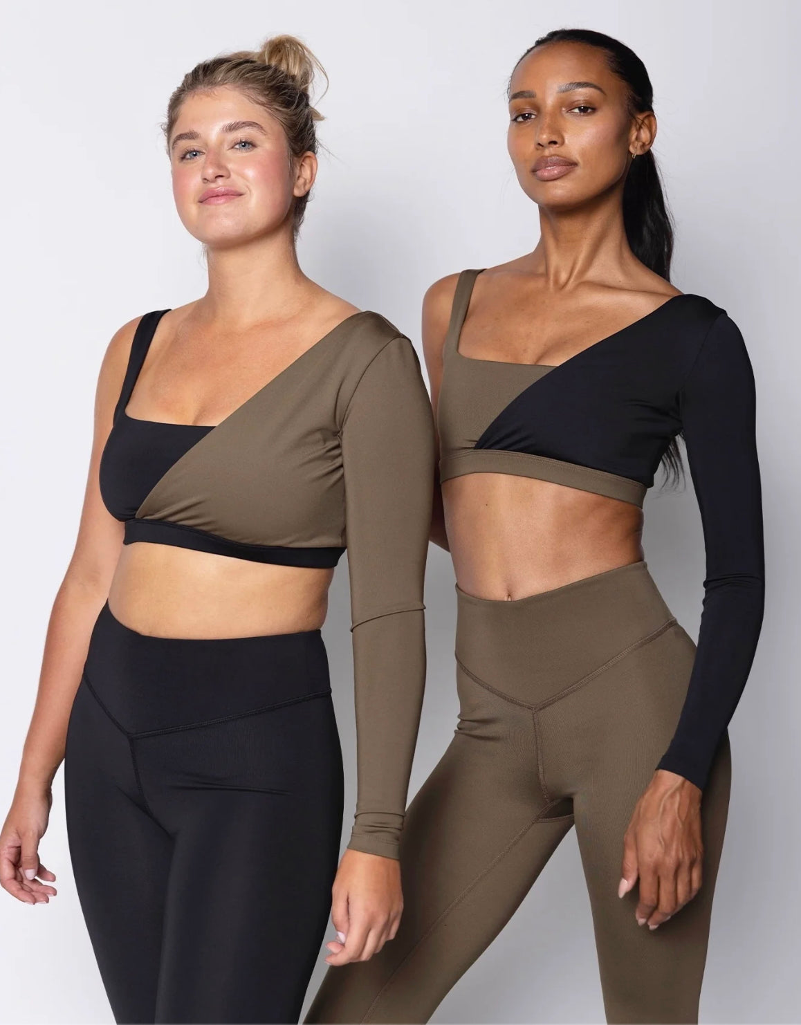 Long-Sleeve One-Shoulder Form Fit Bra II | Jet/ Army