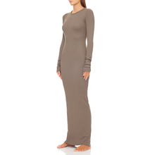 Long Sleeve Crewneck Maxi Dress | Clay